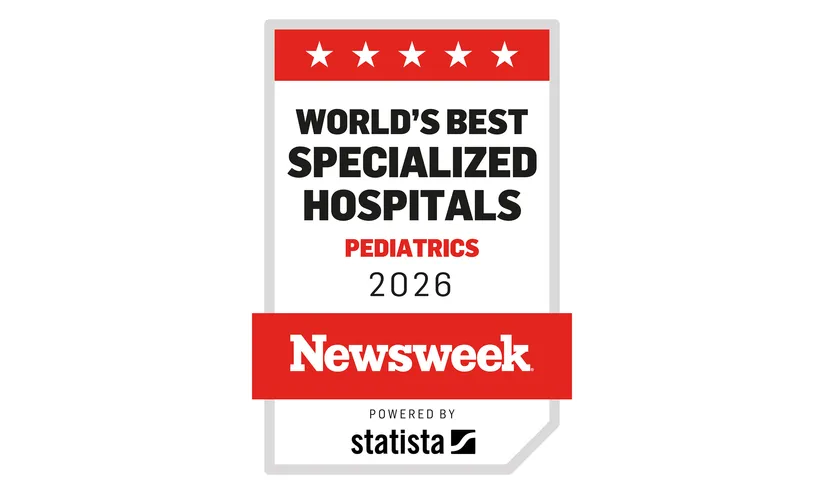 Newsweek award for "World's Best Specialized Hospitals, Pediatrics 2026"