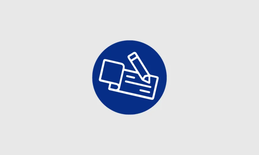 illustration of a pencil writing a check