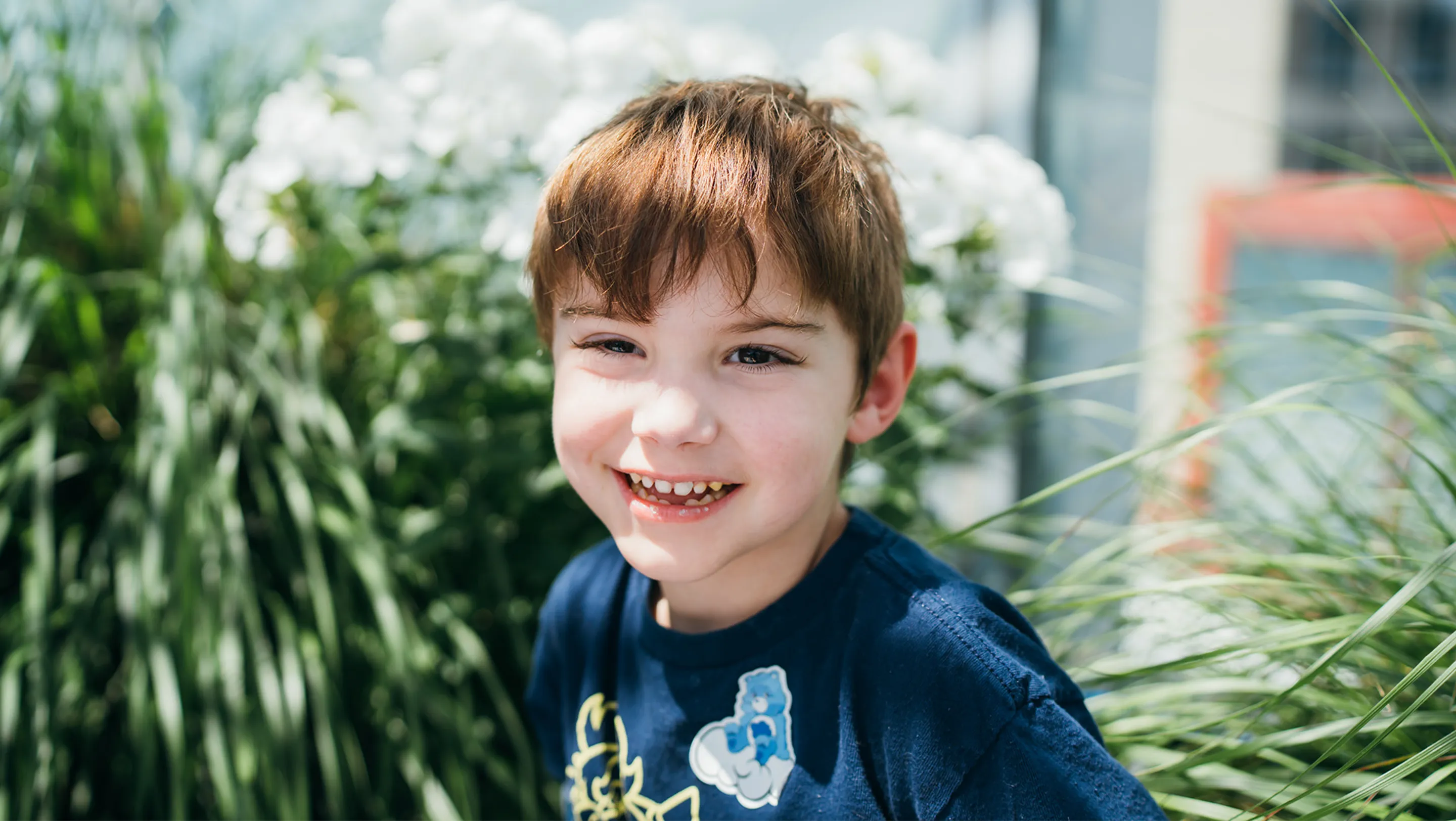 young boy smiling