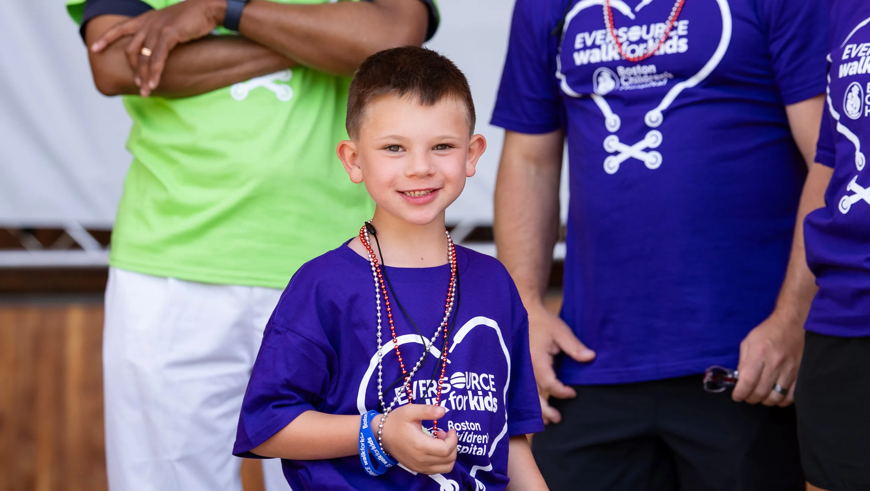 Nate, a Boston Children's Hospital patient, walking at the Eversource Walk