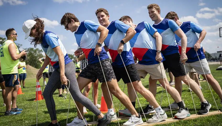 A group of participants at the Corporate Cup event