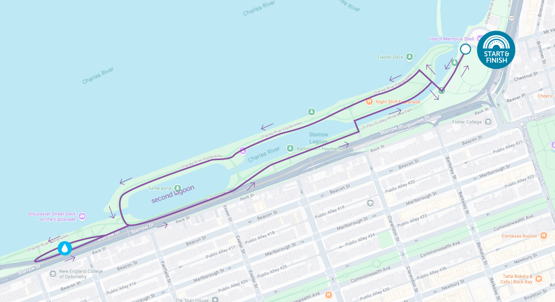 Route map of 2 mile walk